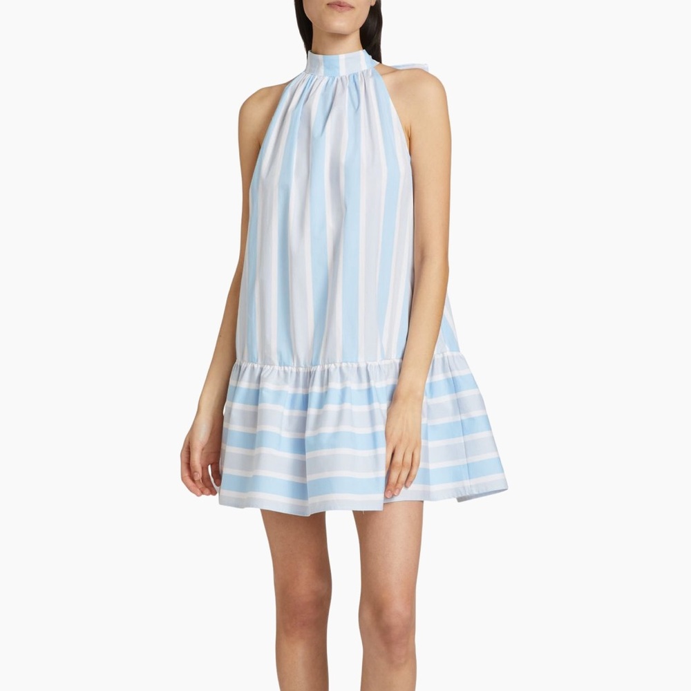 NWOT STAUD Marlowe Stripe Stretch Cotton Minidress